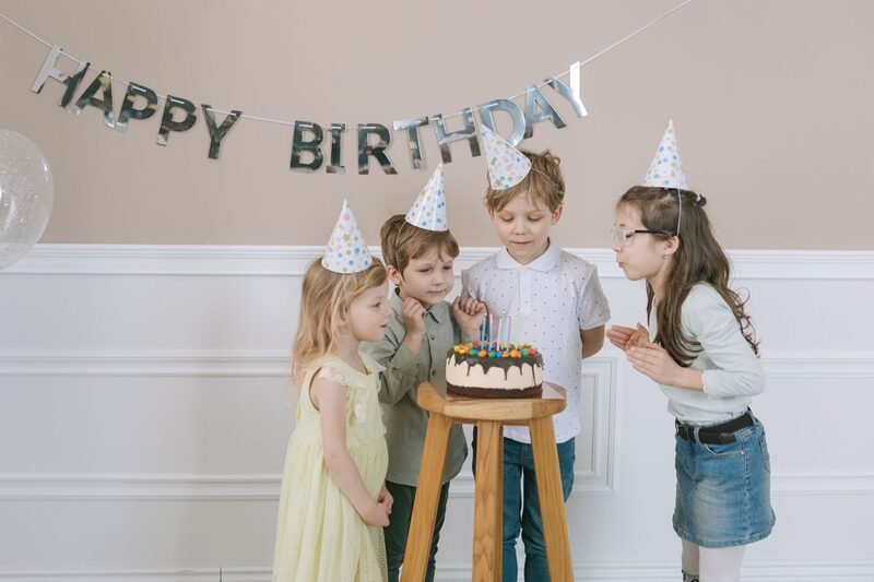 Sample birthday photograph for the Garden Celebration template