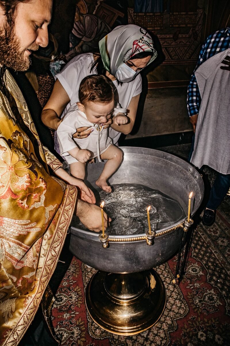 Sample christening photograph for the Blessed Day template